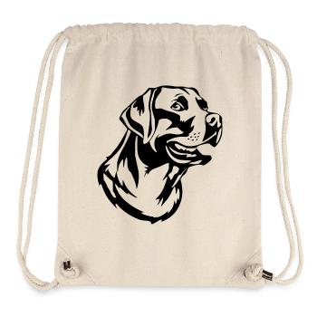 Hund schwarz schwarzer Hund Hundekopf Geschenk - Stanley/Stella recycelter Gym Bag - Naturweiß - Vorne