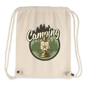 Campinglaterne im Wald - Stanley/Stella recycelter Gym Bag - Naturweiß - Vorne