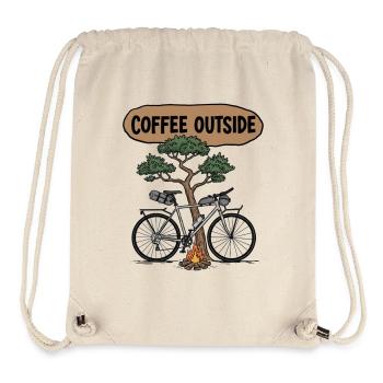 Coffee Outside Bike Ink Sketch - Stanley/Stella Recycled Gym Bag - natural - Front