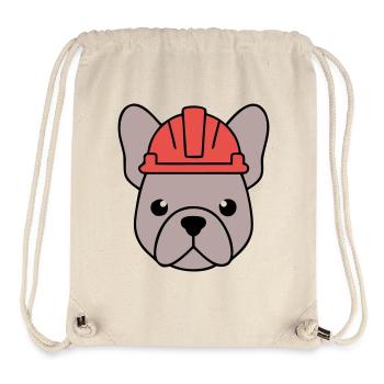 Frenchie Construction Worker Helmet Head - Stanley/Stella Recycled Gym Bag - natural - Front