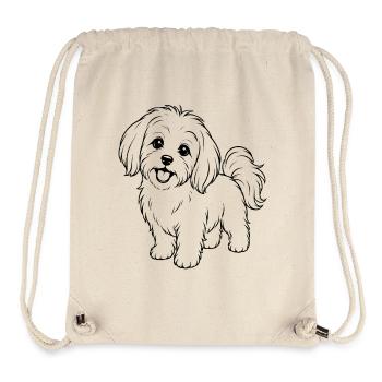 Malteser_Hund_schwarz - Stanley/Stella recycelter Gym Bag - Naturweiß - Vorne