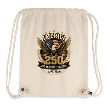 LES 250 ANS DE L' INDEPENDANCE DES ETAS UNIS -USA- - Sac à cordon recyclé Stanley/Stella - blanc naturel - Devant