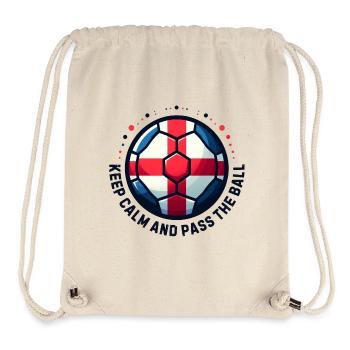 Football anglais. Restez calme et passez le ballon - Sac à cordon recyclé Stanley/Stella - blanc naturel - Devant