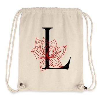 Lettre L initiale - Sac à cordon recyclé Stanley/Stella - blanc naturel - Devant