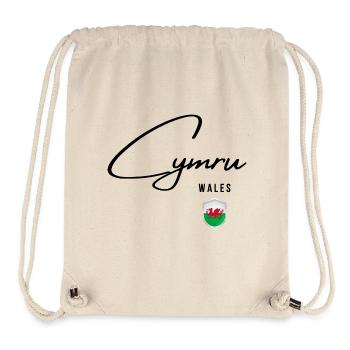 Drapeau du Pays de Galles, fierté galloise - Sac à cordon recyclé Stanley/Stella - blanc naturel - Devant