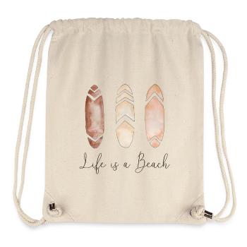 Life is a Beach | Surfboard Boho Style - Stanley/Stella recycelter Gym Bag - Naturweiß - Vorne