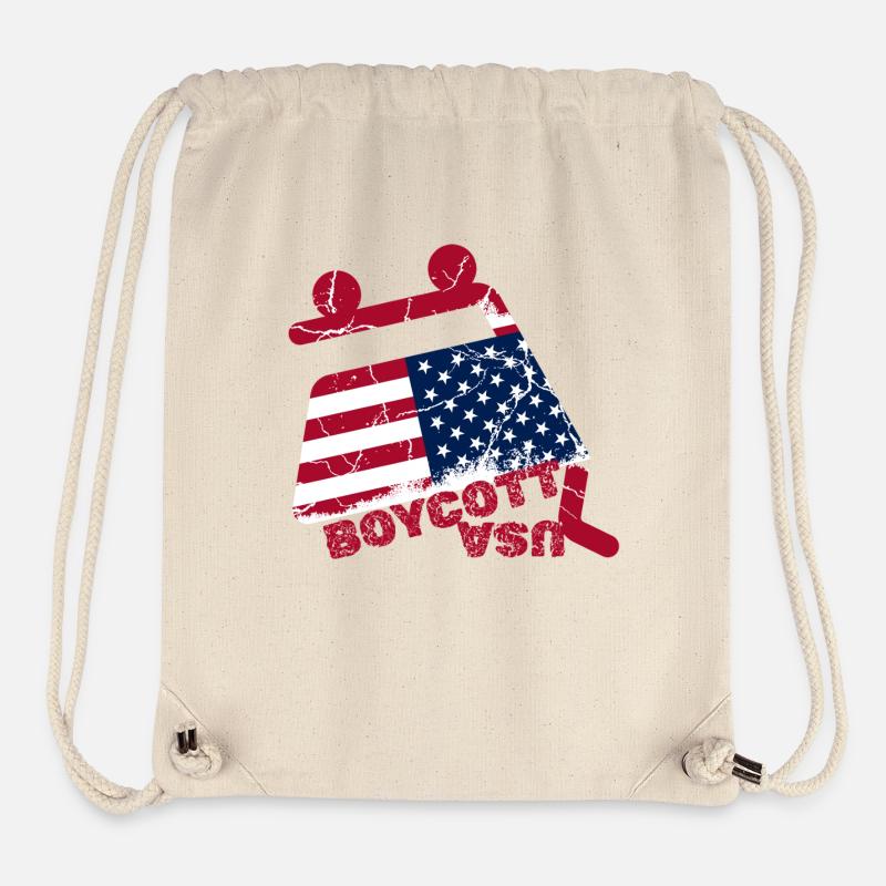Boykott USA, kaputter Warenkorb - Stanley/Stella recycelter Gym Bag - Naturweiß