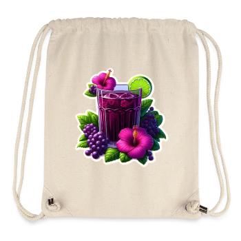 Thé à l’hibiscus violet - Sac à cordon recyclé Stanley/Stella - blanc naturel - Devant