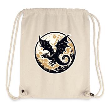 Mystical Dragon Silhouette Against Full Moon - Stanley/Stella Recycled Gym Bag - natural - Front