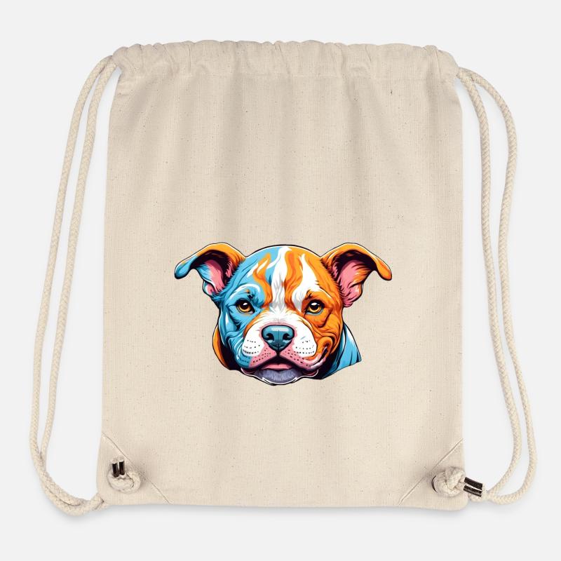 Boxer Hunde Welpe Farbenfrohes Logo - Stanley/Stella recycelter Gym Bag - Naturweiß
