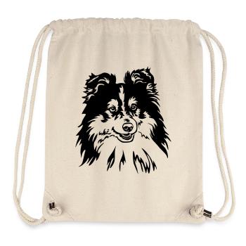 Sheltie Head - Stanley/Stella Recycled Gym Bag - natural - Front