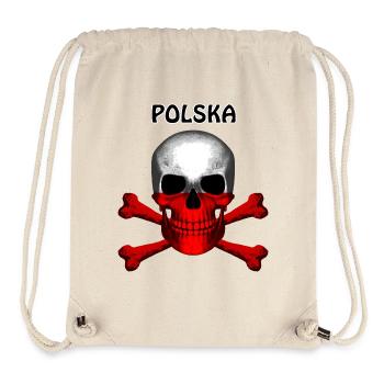 Skull Jolly Roger Pirate Flag Polska R6Z - Stanley/Stella Recycled Gym Bag - natural - Front