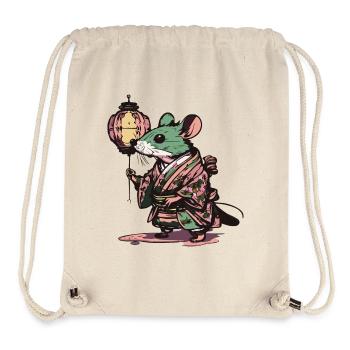 Maus im Kimono - Stanley/Stella recycelter Gym Bag - Naturweiß - Vorne