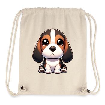Digital illustration of cute Basset Hound - Stanley/Stella Recycled Gym Bag - natural - Front