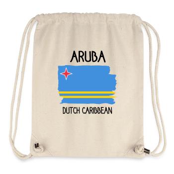 Aruba Flagge - Dutch Caribbean - Karibik - Stanley/Stella recycelter Gym Bag - Naturweiß - Vorne