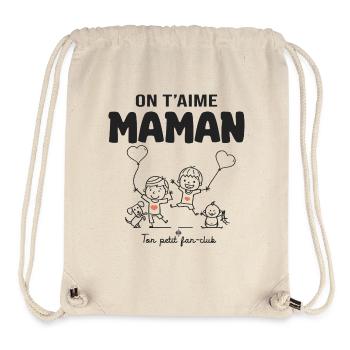 t aime maman cadeau maman 3 garçons fête des mères - Sac à cordon recyclé Stanley/Stella - blanc naturel - Devant