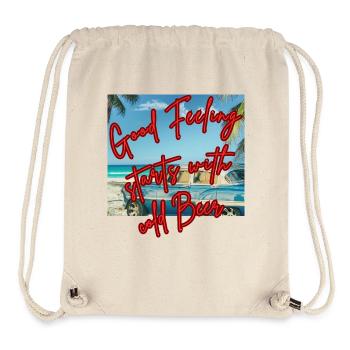 Good Feeling - Beachside Brew Vibes" - Stanley/Stella recycelter Gym Bag - Naturweiß - Vorne