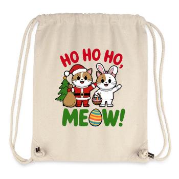 Joie de Noël festive chat et lapin - Sac à cordon recyclé Stanley/Stella - blanc naturel - Devant