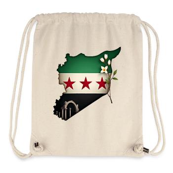flagge syrien - syrien map - Stanley/Stella recycelter Gym Bag - Naturweiß - Vorne