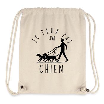 Je peux pas, j'ai chien - Sac à cordon recyclé Stanley/Stella - blanc naturel - Devant