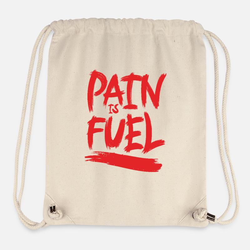 Pain is fuel - Stanley/Stella recycelter Gym Bag - Naturweiß