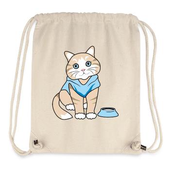 Süße Katze mit Napf - Stanley/Stella recycelter Gym Bag - Naturweiß - Vorne