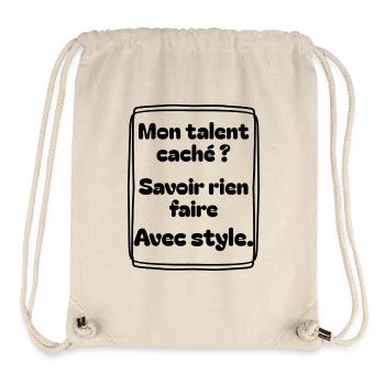 Mon talent caché ? Savoir rien faire avec style - Sac à cordon recyclé Stanley/Stella - blanc naturel - Devant