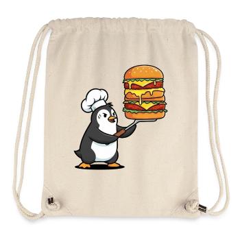 Süßer Pinguin schwitzt mit Hamburger BBQ Grillen - Stanley/Stella recycelter Gym Bag - Naturweiß - Vorne