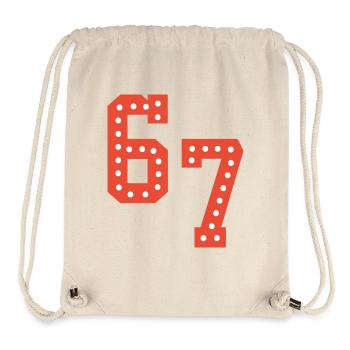 6 7 – Trendy minimalist text design, - Stanley/Stella Recycled Gym Bag - natural - Front