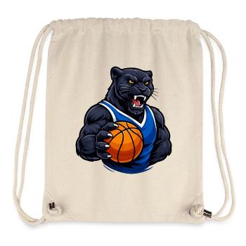 Panther mit Basketball-Motiv - Stanley/Stella recycelter Gym Bag - Naturweiß - Vorne