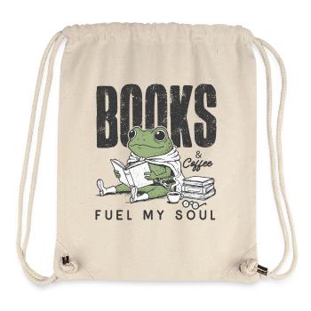 Frosch liest Buch mit Kaffee Bücherwurm Lesen - Stanley/Stella recycelter Gym Bag - Naturweiß - Vorne
