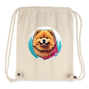 Chow Chow Portrait im Farbkreis - Stanley/Stella recycelter Gym Bag - Naturweiß - Vorne