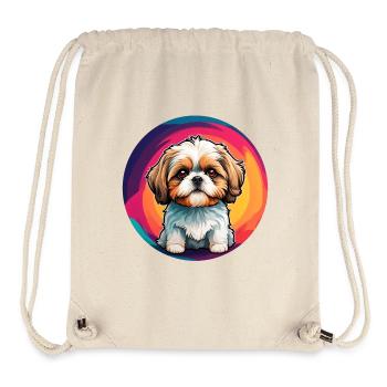 Shih Tzu Portrait im Farbkreis - Stanley/Stella recycelter Gym Bag - Naturweiß - Vorne