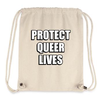 Protégez les vies queer - Sac à cordon recyclé Stanley/Stella - blanc naturel - Devant