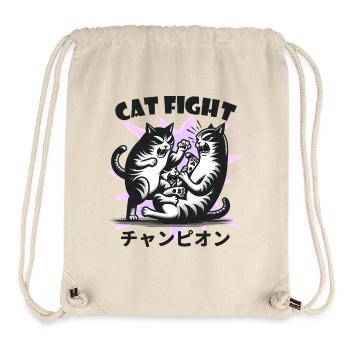 Chat Combat Japonais Drôles d’animaux - Sac à cordon recyclé Stanley/Stella - blanc naturel - Devant