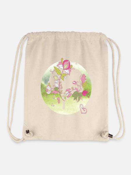 Blumenranke - Stanley/Stella recycelter Gym Bag - Naturweiß