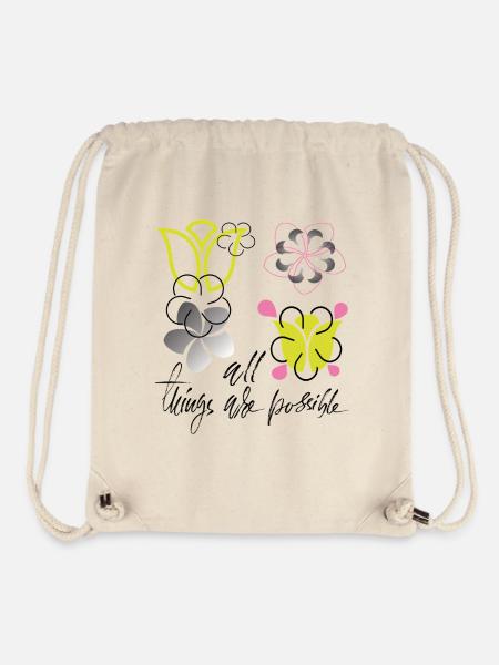 all things are possible - Stanley/Stella recycelter Gym Bag - Naturweiß
