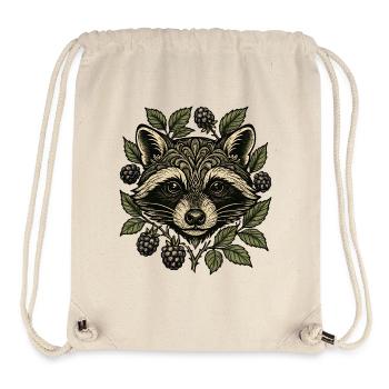 Raccoon face with berry leaves - Stanley/Stella Recycled Gym Bag - natural - Front