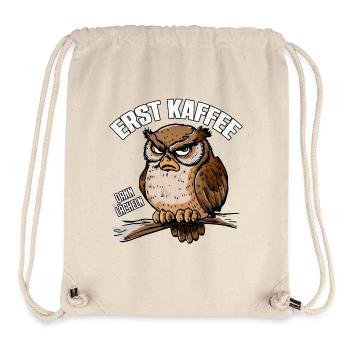 Grantige Eule mit lustigem Kaffeetrinkerspruch - Stanley/Stella recycelter Gym Bag - Naturweiß - Vorne