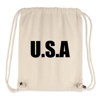 Vereinigte Staaten von Amerika - Stanley/Stella recycelter Gym Bag - Naturweiß - Vorne