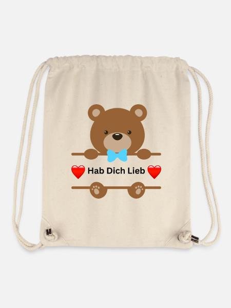 Hab dich Lieb - Stanley/Stella recycelter Gym Bag - Naturweiß