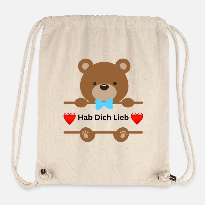 Hab dich Lieb - Stanley/Stella recycelter Gym Bag - Naturweiß