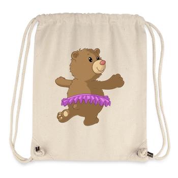 Dancing cartoon bear - Stanley/Stella Recycled Gym Bag - natural - Front