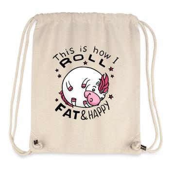 Dickes Einhorn - Einhorn Geschenkidee - Stanley/Stella recycelter Gym Bag - Naturweiß - Vorne