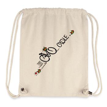 bicycle, bike, Fahrrad, cycle mit Blumen - Stanley/Stella recycelter Gym Bag - Naturweiß - Vorne