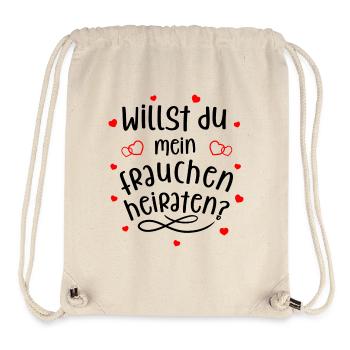 Willst du mein Frauchen heiraten? - Stanley/Stella recycelter Gym Bag - Naturweiß - Vorne