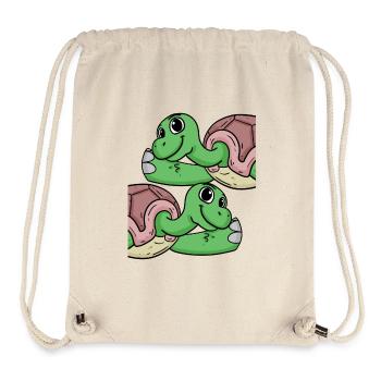 Schildkröte Schildkröten - Stanley/Stella recycelter Gym Bag - Naturweiß - Vorne