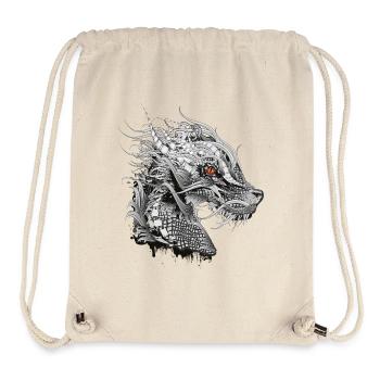 kunstvoll gestalteter mystischer Drachen Kopf - Stanley/Stella recycelter Gym Bag - Naturweiß - Vorne