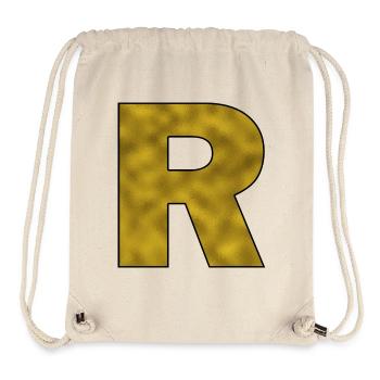 Letter R Gold - Stanley/Stella Recycled Gym Bag - natural - Front