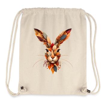 Un lapin, conçu à partir de différentes feuilles - Sac à cordon recyclé Stanley/Stella - blanc naturel - Devant